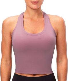 img 3 attached to Stylish and Supportive: Lavento Women's Racerback Crop Tank for Active Fitness Workouts and Yoga