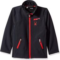 spyder youth softshell jacket black boys' clothing and jackets & coats logo