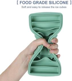 img 3 attached to 🧊 SEO-Optimized Silicone Ice Stick Cube Trays with Lids, Easy Release & Pop Out, Perfect for Sports & Water Bottles, Green & Blue