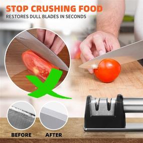 img 1 attached to Premium 2-Slot Knife Sharpener: Repair, Grind, and Polish Blades with Ease - Professional Kitchen Knife Sharpening Tool for Safe and Easy Manual Sharpening