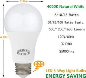 img 3 attached to 💡 3-Way LED Bulb 2-Pack: A19 Bulbs for Efficient Lighting