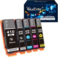 💡 valuetoner remanufactured ink cartridge for epson 410xl: high yield 5-pack for xp-7100, xp-530, xp-630, xp-640, xp-830, xp-635 printers logo