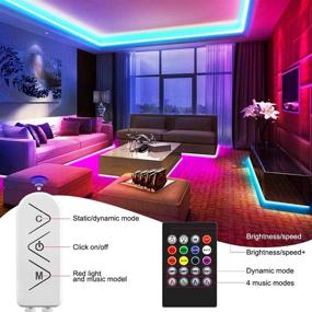 img 3 attached to Transform Your Space with 50ft LED Strip Lights: Multicolor RGB Tape Lights, Music Sync, Remote + APP Control – Perfect for Bedroom Party & Home Decoration