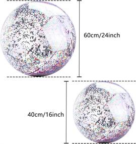 img 3 attached to 🏖️ Sparkling Glitter Beach Balls Set: Bulk Pack of 3 Holographic Inflatable Pool Balls - 2 Jumbo Sizes Included (15.7 Inch/23.6 Inch)