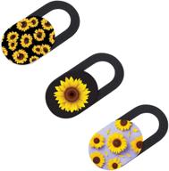 🌻 slidee laptop camera privacy cover 3-pack: ultra-thin sunflower mix design webcam cover for macbook pro/air, iphone, computer, ipad, cell phones logo