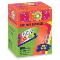 💊 assorted neon adhesive bandages, 3/4&#34; x 3&#34;, 100/bx (1 box) logo