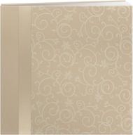 📚 pioneer ivory scroll embroidery fabric postbound album: 12"x12" with ribbon logo