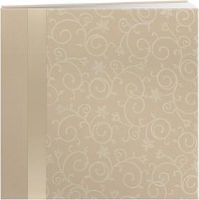img 2 attached to 📚 Pioneer Ivory Scroll Embroidery Fabric Postbound Album: 12"x12" with Ribbon