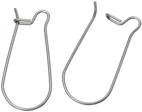 img 3 attached to 💎 High-Quality Sterling Silver Kidney Earring Hooks - 10pcs | 18mm Ear Wire Connectors (0.8mm/20 Gauge/0.032 inch) - SS216-2