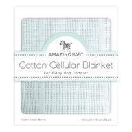 👶 premium soft blue baby cellular blanket - made with amazing cotton logo