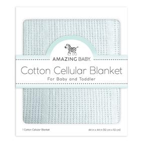 img 4 attached to 👶 Premium Soft Blue Baby Cellular Blanket - Made with Amazing Cotton