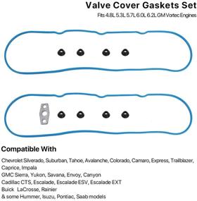 img 3 attached to 🔧 Engine Valve Cover Gasket Set - Suitable for Chevy Silverado, Suburban, Tahoe, Trailblazer, GMC Sierra, Yukon, Envoy, Cadillac Escalade - Compatible with 4.8L 5.3L 6.0L 6.2L Models - Replaces OEM Part 12637683 VS50504R1