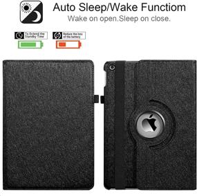 img 2 attached to 🔁 360 Degree Rotating iPad Case Cover for Apple iPad 9.7 Inch 2018/2017 - Auto Wake/Sleep, Black