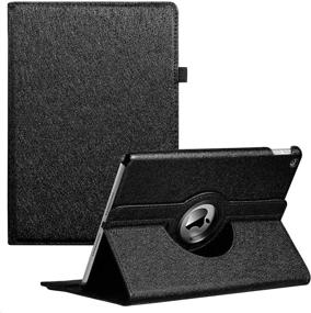 img 4 attached to 🔁 360 Degree Rotating iPad Case Cover for Apple iPad 9.7 Inch 2018/2017 - Auto Wake/Sleep, Black