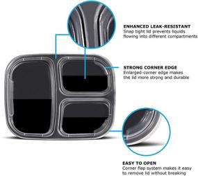 img 2 attached to 🍱 Freshware Meal Prep Containers [30 Pack] 3 Compartment - Food Storage Containers with Lids, Bento Box, BPA Free, Stackable - Microwave/Dishwasher/Freezer Safe (32 oz)