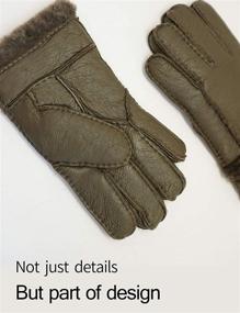 img 2 attached to 🧤 YISEVEN Shearling Sheepskin Mittens: Stylish and Adjustable Men's Accessories and Gloves & Mittens