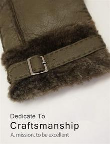 img 1 attached to 🧤 YISEVEN Shearling Sheepskin Mittens: Stylish and Adjustable Men's Accessories and Gloves & Mittens