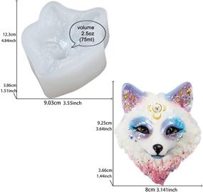 img 3 attached to Fox Face Silicone Mold for Spirit Animal Totem Cabochon Necklace Pendant Jewelry Making - Large 3.6x3.15inch