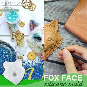 img 2 attached to Fox Face Silicone Mold for Spirit Animal Totem Cabochon Necklace Pendant Jewelry Making - Large 3.6x3.15inch