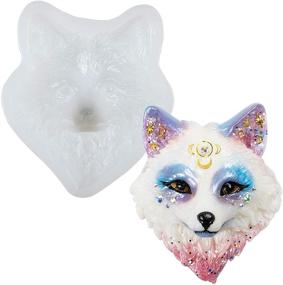 img 4 attached to Fox Face Silicone Mold for Spirit Animal Totem Cabochon Necklace Pendant Jewelry Making - Large 3.6x3.15inch