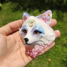 img 1 attached to Fox Face Silicone Mold for Spirit Animal Totem Cabochon Necklace Pendant Jewelry Making - Large 3.6x3.15inch