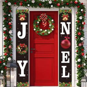 img 4 attached to 🎄 Joy Noel Porch Signs Banners: Festive Christmas Decorations for Indoor/Outdoor Home, Front Door, Yard, and Party Décor
