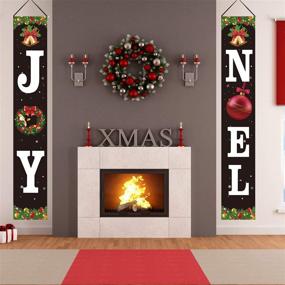 img 1 attached to 🎄 Joy Noel Porch Signs Banners: Festive Christmas Decorations for Indoor/Outdoor Home, Front Door, Yard, and Party Décor