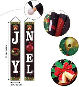 img 2 attached to 🎄 Joy Noel Porch Signs Banners: Festive Christmas Decorations for Indoor/Outdoor Home, Front Door, Yard, and Party Décor
