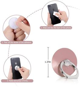 img 2 attached to 📱 SKYPIA Finger Ring Stand Holder - 4 Пакета Подставки для смартфона с кольцом и прокладкой для пальцев с 360° вращением для iPhone, iPad, Samsung Galaxy S9/S8 и других смартфонов.