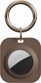 img 4 attached to 🔑 DamonLight Cube AirTag Case - Genuine Leather Protective Cover with Keychain, Anti-Scratch Skin Compatible with AirTags 2021 (Brown)