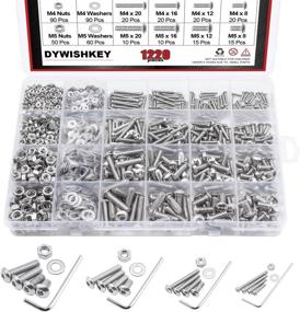 img 4 attached to 🔩 DYWISHKEY 1220 PCS Stainless Steel Hex Bolts Screws Nuts Assortment Kit with Hex Wrenches