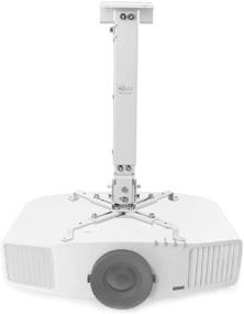 img 4 attached to Белый универсальный потолочный кронштейн для проектора с 25,6-дюймовой выдвижной штангой - выдерживает до 44 фунтов (PM-001-WHT): многопозиционное крепление для оптимального просмотра.