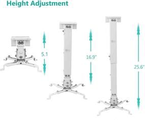 img 1 attached to White Universal Projector Ceiling Mount with 25.6 inches Extension Pole - Holds up to 44 lbs (PM-001-WHT): Multiple Adjustment Bracket for Optimal Viewing Experience