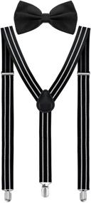 img 4 attached to 👔 Adjustable Shoulder Suspenders for Men - Satinior's Stylish Accessories: Ties, Cummerbunds & Pocket Squares