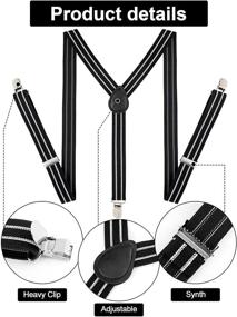 img 1 attached to 👔 Adjustable Shoulder Suspenders for Men - Satinior's Stylish Accessories: Ties, Cummerbunds & Pocket Squares