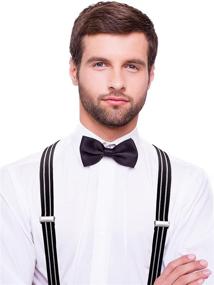 img 3 attached to 👔 Adjustable Shoulder Suspenders for Men - Satinior's Stylish Accessories: Ties, Cummerbunds & Pocket Squares