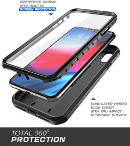 img 2 attached to 🦄 SUPCASE Unicorn Beetle Pro Series Case for iPhone XR - Full-Body Rugged Holster with Screen Protector (Black)