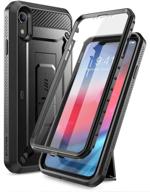 чехол supcase серии unicorn beetle pro для iphone xr - полнокорпусный защитный чехол с клипсой и защитным стеклом (черный) логотип