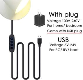 img 2 attached to 💡 Dimmable Wall Mounted Lamps with Plug-in Cord - 2 Pack, White, for Bedroom Headboard, 3000K