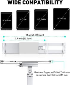 img 3 attached to 📱 Настенный кронштейн для планшетов AboveTEK - надежно держит iPads, Galaxy Tabs, Fire и многое другое! Антикражное замок, регулируемое длинное вращение руки, серебро