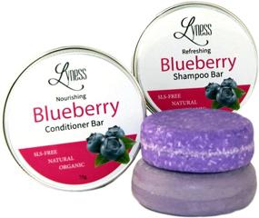 img 4 attached to Lyness Organic Blueberry Shampoo & Conditioner Bar Set: Natural, Eco-Friendly, and Plastic-Free