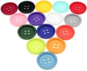 img 1 attached to Pack of 90 Resin Buttons – 15 Colors, 1 Inch (25mm) Diameter – Ideal for DIY Sewing Crafts – SHUNLI