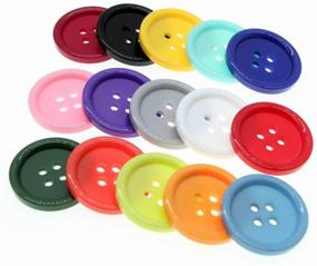 img 2 attached to Pack of 90 Resin Buttons – 15 Colors, 1 Inch (25mm) Diameter – Ideal for DIY Sewing Crafts – SHUNLI