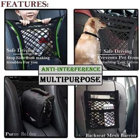 img 3 attached to 🐶 DYKESON Dog Car Net Barrier: Auto Safety Mesh Organizer & Stretchable Storage Bag for Safer Driving with Children and Pets in Cars/SUVs