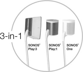 img 1 attached to Улучшите свой опыт Sonos с помощью стоек для колонок GT STUDIO Sonos - премиальный дизайн, улучшенный объем звука, тяжелое основание, скрытие проводов (пара, черный)
