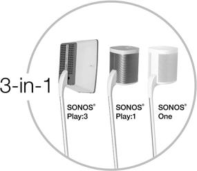 img 1 attached to Enhance Your Sonos Experience with GT STUDIO Sonos Speaker Stands - Premium Design, Improved Surround Sound, Heavy Base, Cord Concealment (Pair, Black)