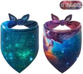 img 4 attached to 🐾 PUPTECK Fancy Galaxy Style Dog Bandanas: Soft Triangle Scarf Handkerchief for Dogs, Cats & Small Pets - Trendy Accessories