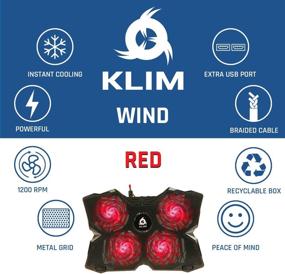 img 1 attached to 💨 KLIM Wind Laptop Cooling Pad - Powerful Cooling for 11-17 Inch Laptops & PS4 - 4 Fans - Lightweight, Quiet, Slim Design - USB Laptop Stand - 2021 Version - Black