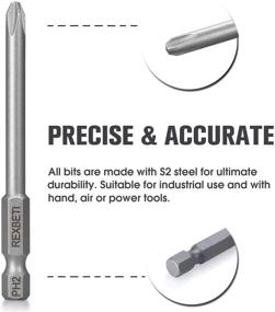 img 3 attached to 🔧 REXBETI Slotted Phillips Screwdriver Bit Set - 12 Piece 1/4 Inch Hex Shank S2 Steel Magnetic Drill Bits, 3 Inch Long