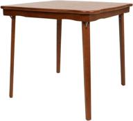 🎴 meco stakmore folding card table with scalloped edge in elegant cherry finish logo